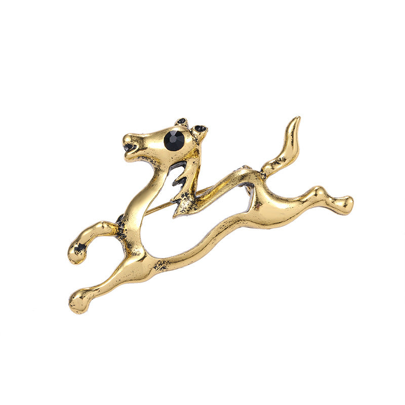 Men's Personalized Retro Animal Brooch Diamond Cartoon Lion Brooches