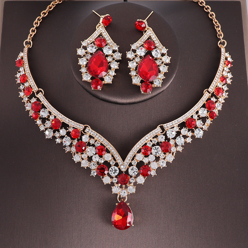 Set Exquisite Rhinestone Suite Party Formal Necklaces