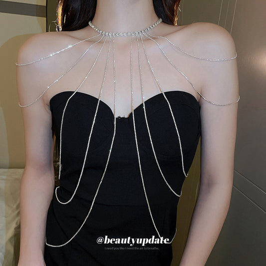Long Personalized Bridal Dress Exaggerated Tassel Shoulder Necklaces