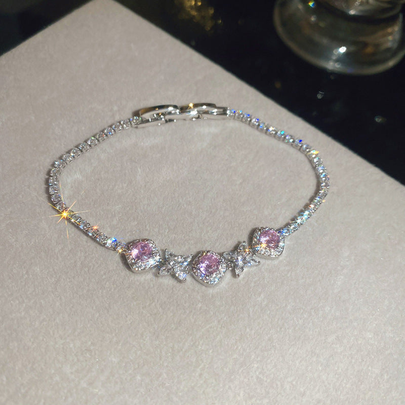 With Diamond Round Exquisite Fashion Retro Unique Design Light Luxury Bracelets