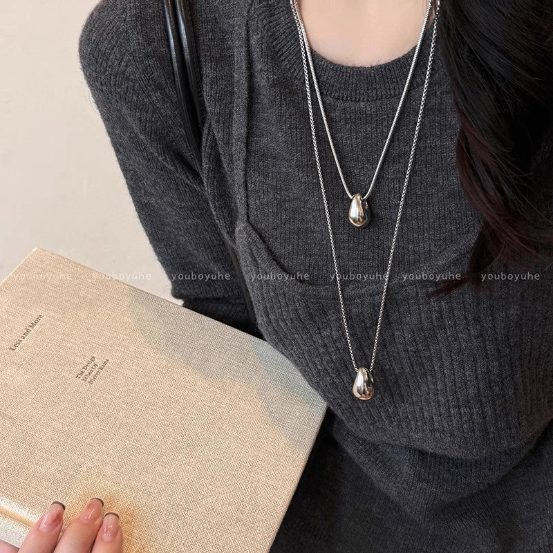 Women's Flower For Light Luxury Minority Design Vintage Sweater Chain Everyday Necklace