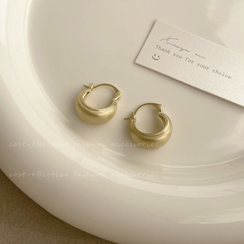 Women's Light Luxury Sier Niche Design Frosty Earrings