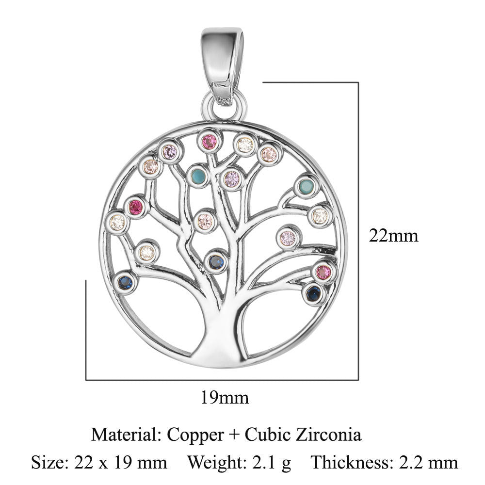 Tree Arrow Color Zirconium Copper Micro Inlaid Pendants