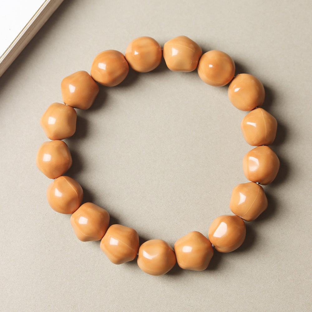 Monkey Head Walnut Glossy Love Fart Peach Single Bracelets