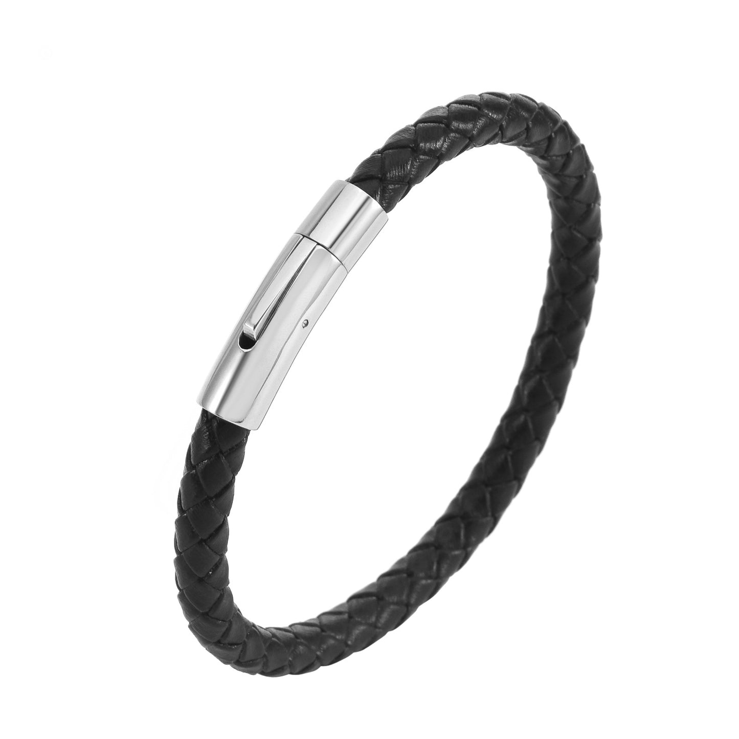 Women's & Men's Fashion Titanium Steel Braided Leather Rope Bracelets