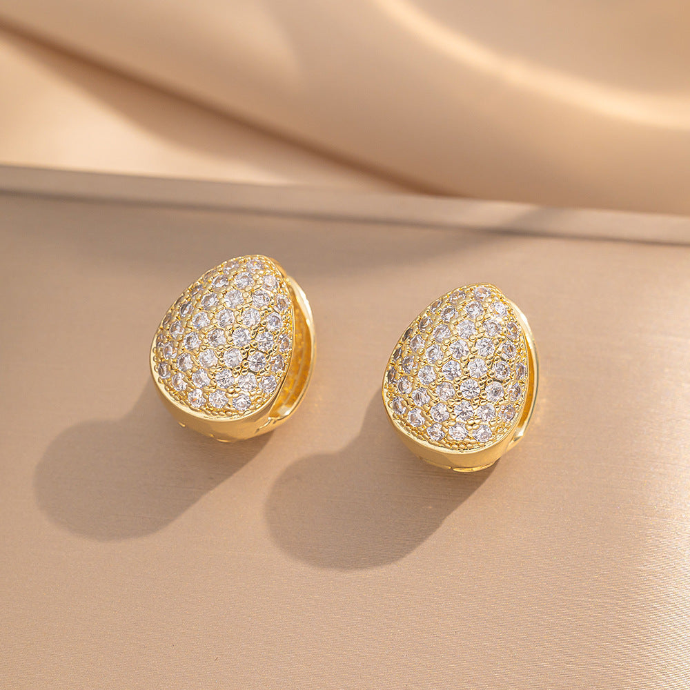 Simple Classic All Match Fashion Zircon Earrings