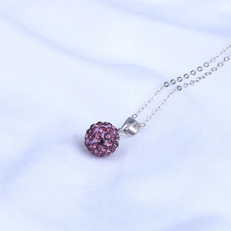 Sier Rhinestone Ball Crystal Full Diamond Mori Style Pendants