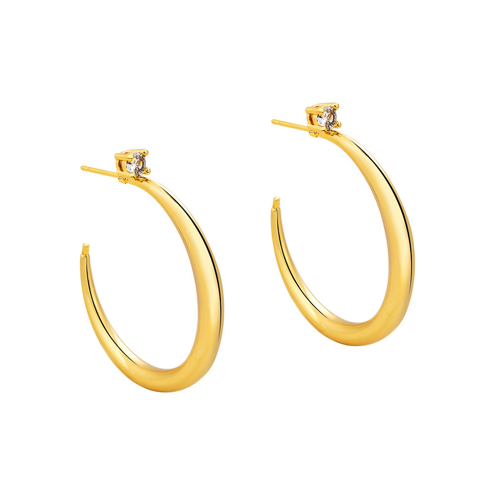 Big Ear Exquisite High-grade Personality Generous Sier Earrings