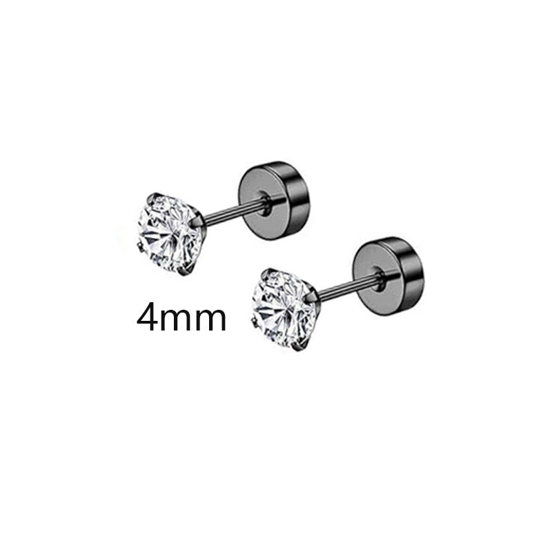 Stainless Steel Piercing Ear Zircon Bone Nose Earrings