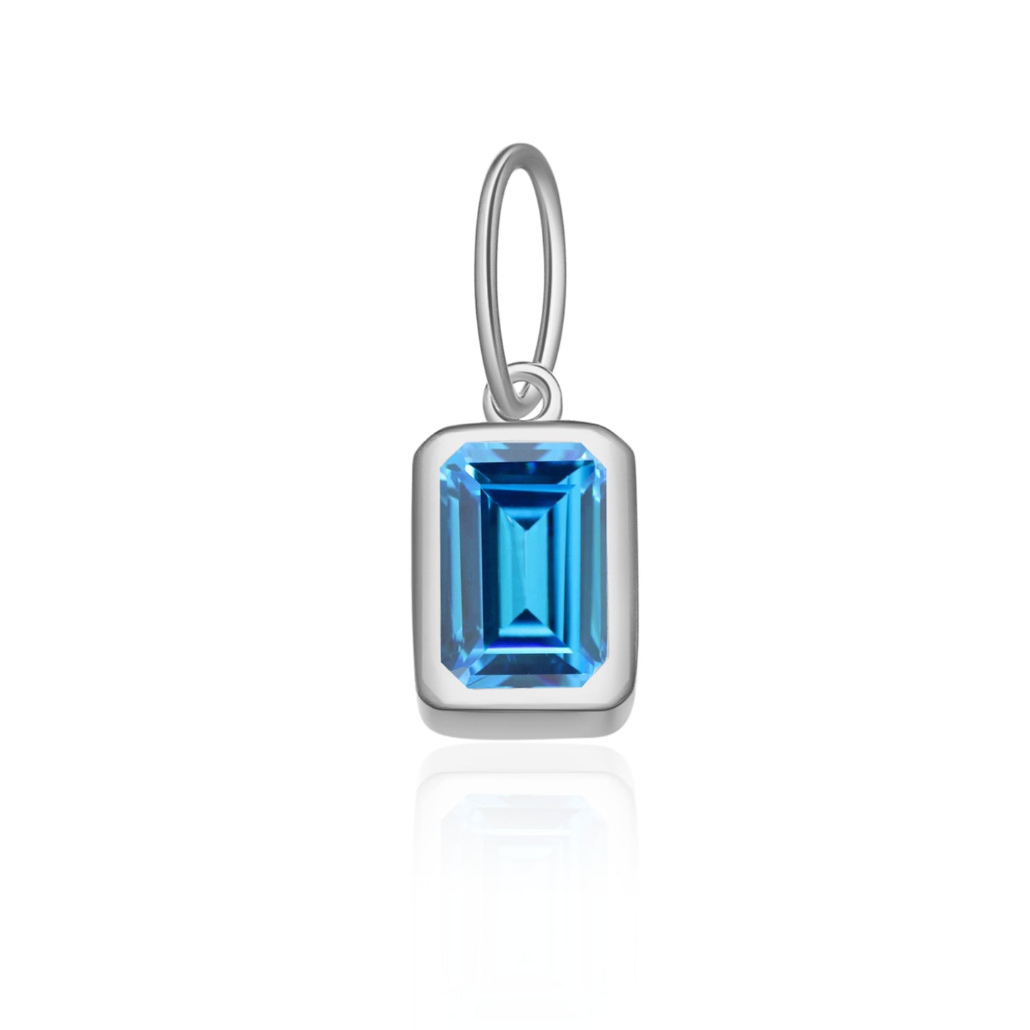 Women's Birthstone Sterling Sier Parts Square Zircon Pendants