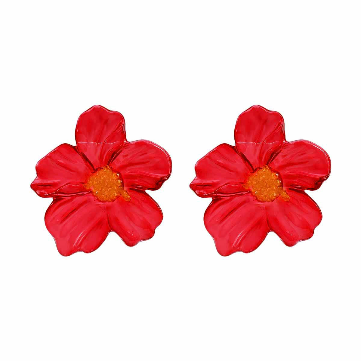 Women's Vacation Style Enamel Color Flower Pearl Light Luxury High-grade Earrings