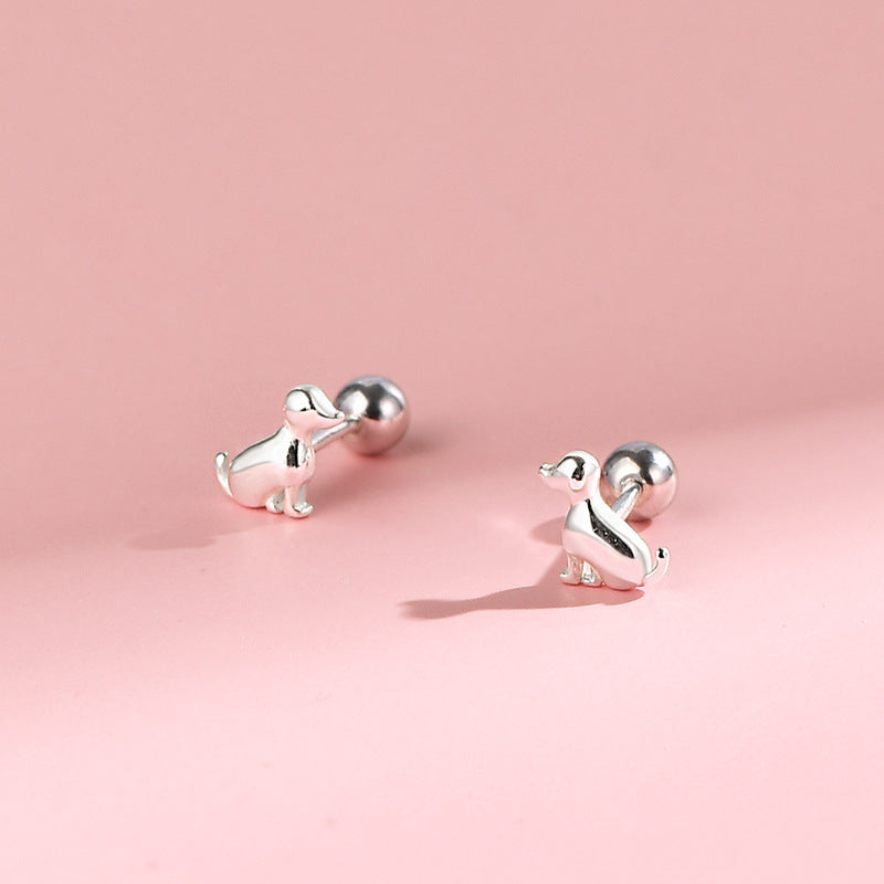Of White Fungus Bone Nail Female Korean Cartoon Animal Earrings