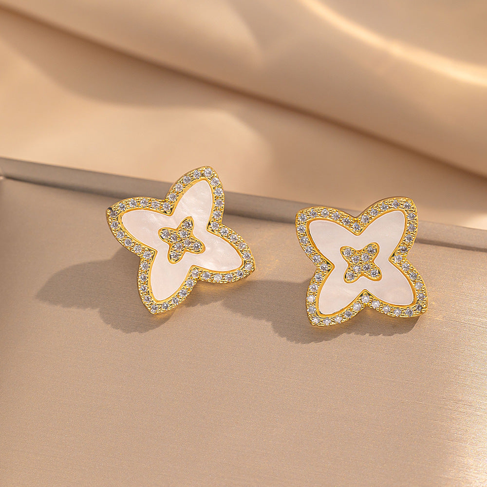 Simple Classic All Match Fashion Zircon Earrings