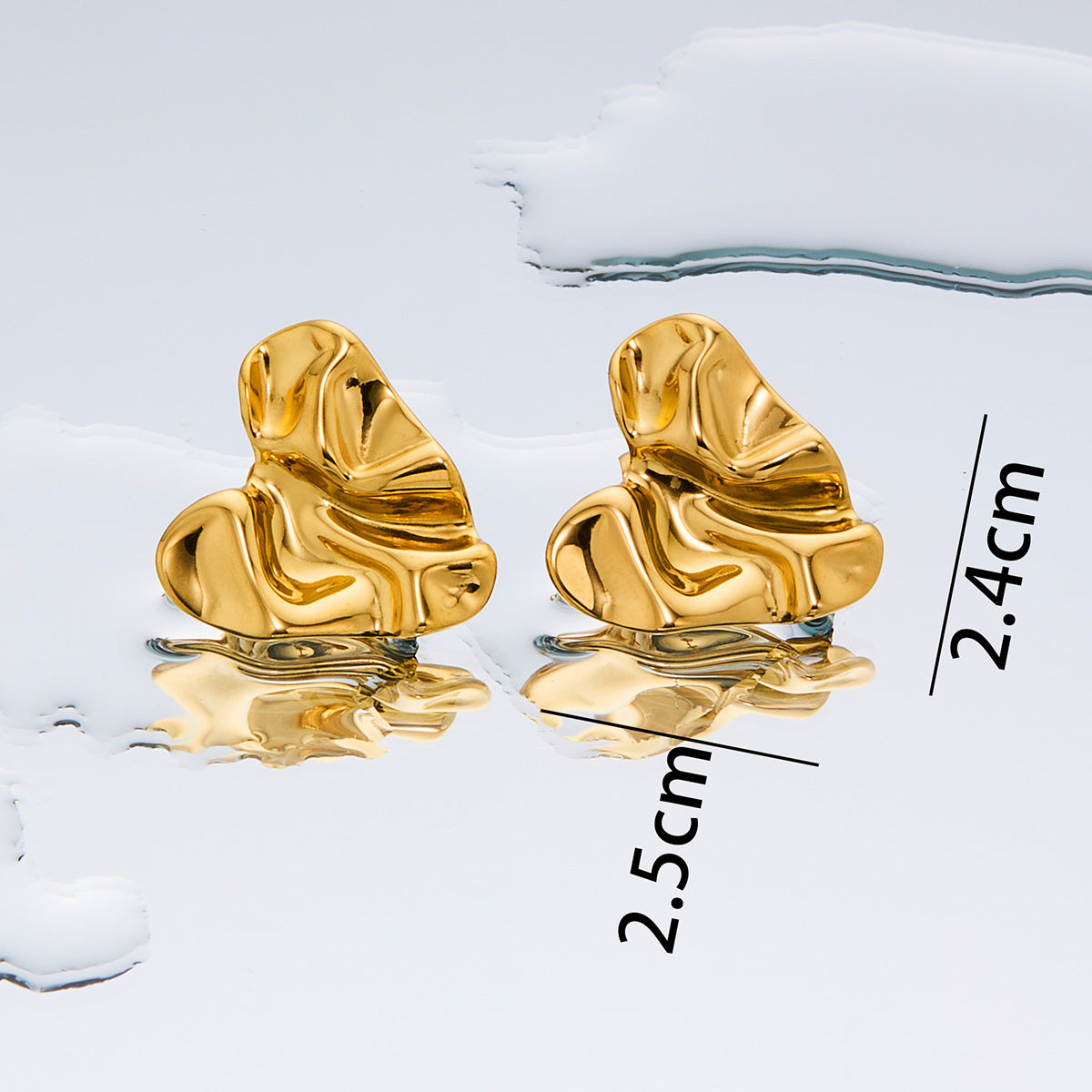 Women's Fashion Exaggerated Titanium Steel Ear High Sense Design Electroplating Stud Earrings