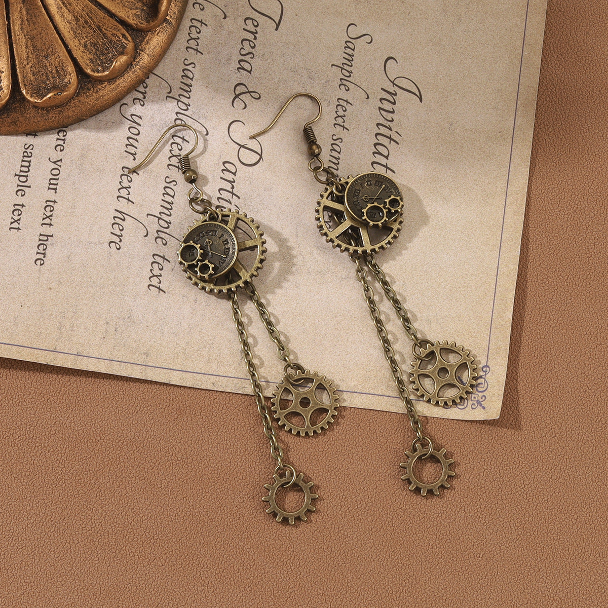 Design Vintage Steam Punk Skull Mechanical Earrings