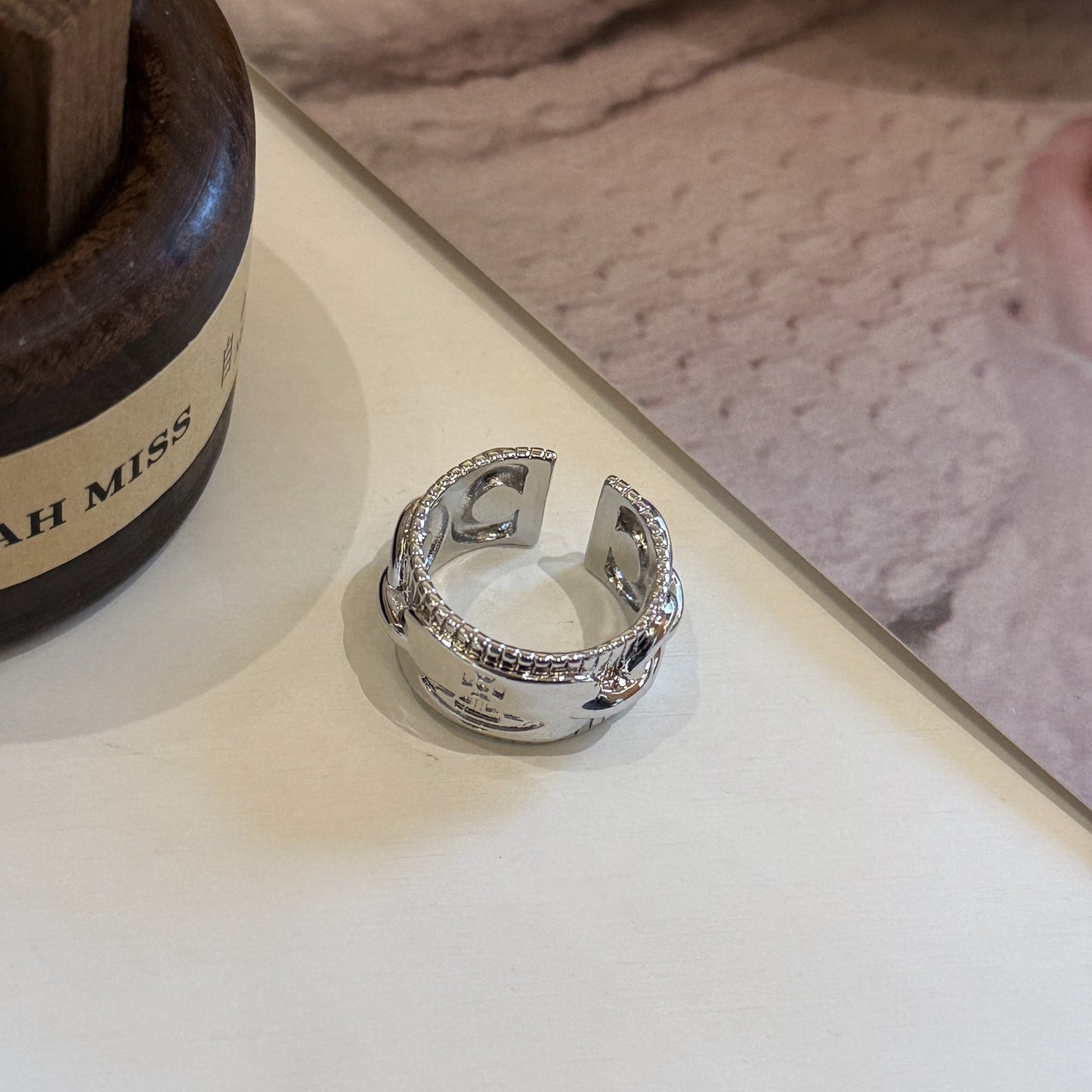 Luxury Saturn Design Open Titanium Steel Rings