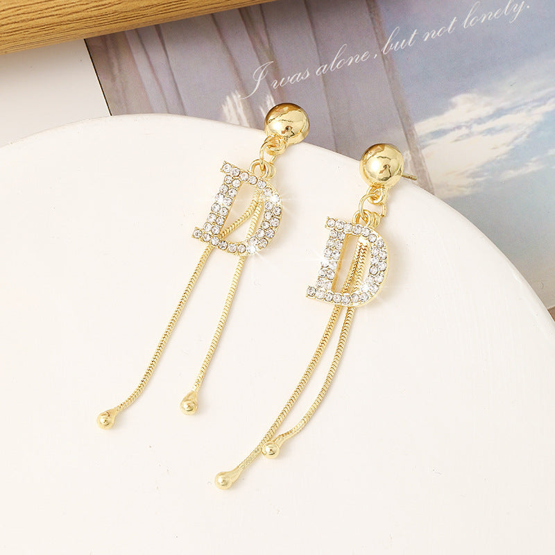 Simple Retro Sier Needle Pearl High Sense Ear Earrings