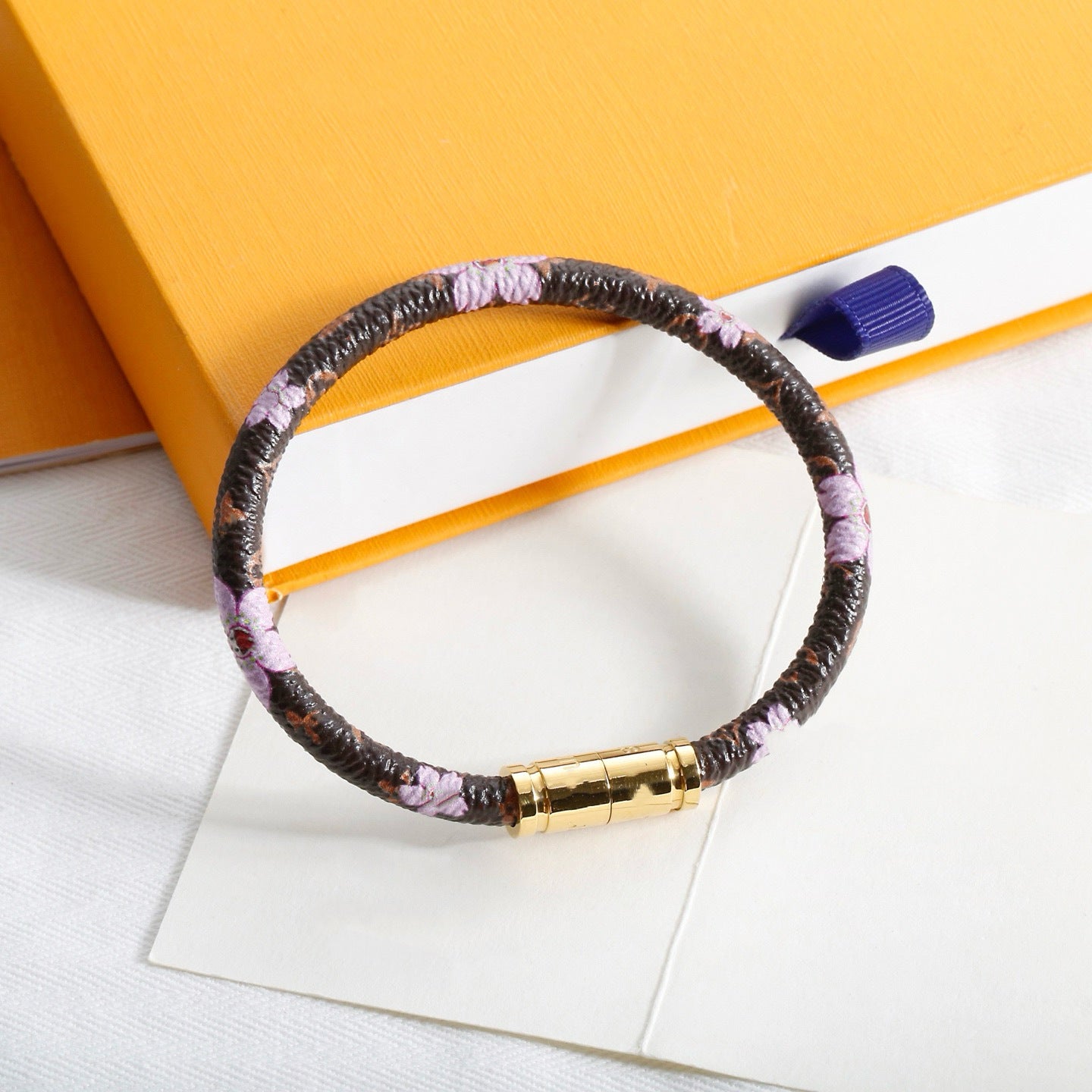 Women's & Men's Leather Wide V-shaped Buckle Affordable Luxury Fashion Couple Simple Bracelets