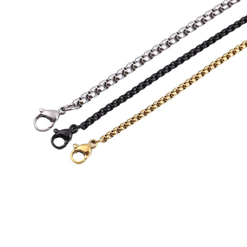 Titanium Steel Electroplating Craft Korean Fashion Square Necklaces