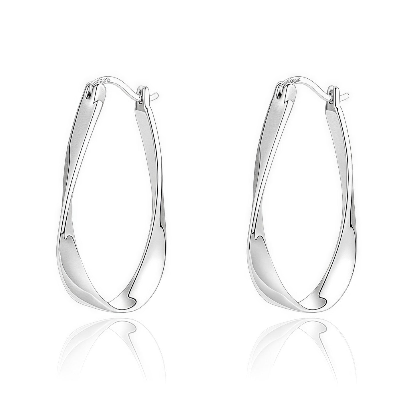Sier Needle Mobius Female Niche Ear Rings