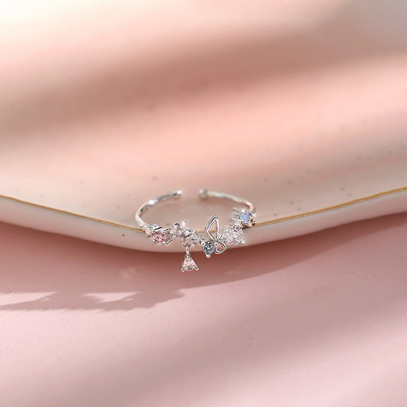 Of Butterfly Flower Female Korean Style Ring