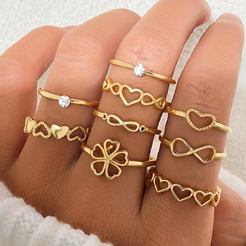 Snake Set Hollow Chain Cross Twist Rings