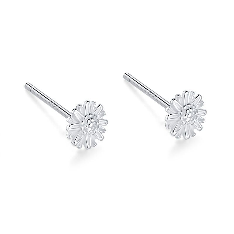 Women's Sterling Sier Simple Small Star Moon Mori Earrings