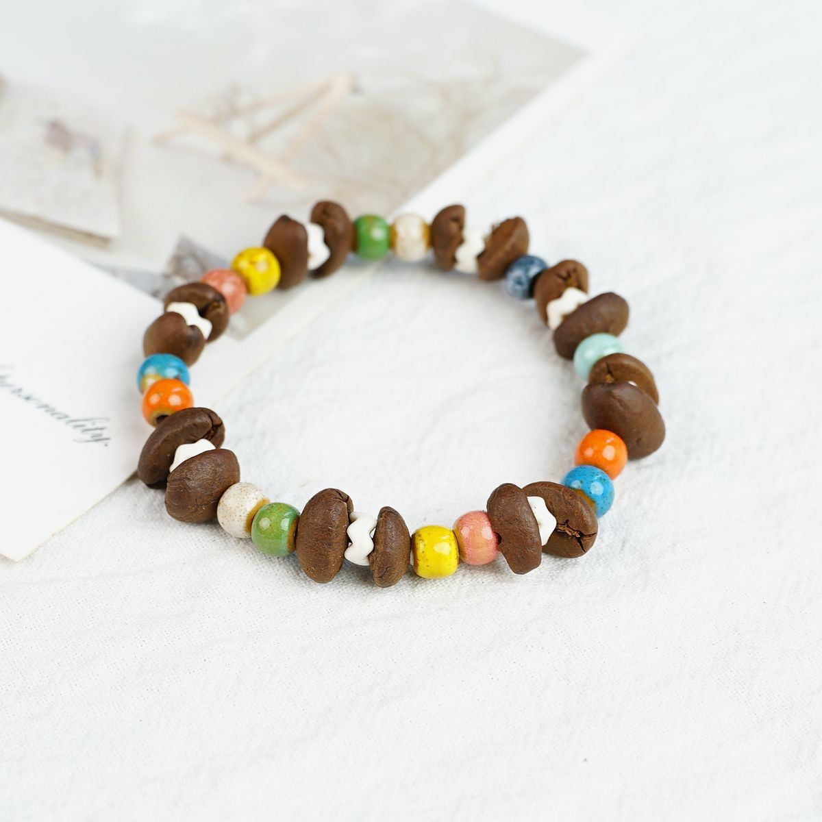 Women's & Men's Real Coffee Bean Refreshing Flavor Beaded Bracelets