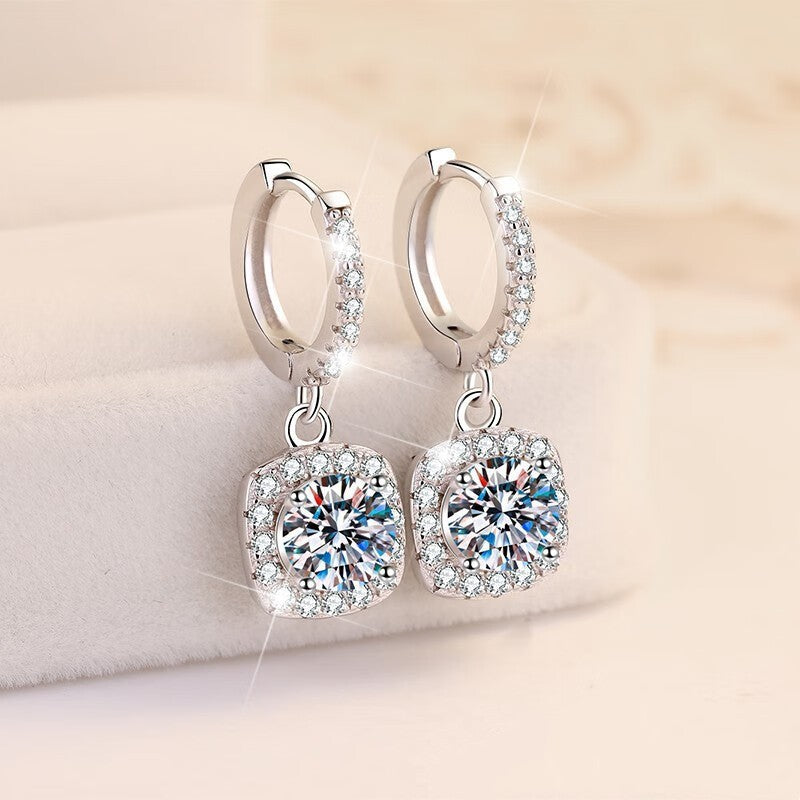 Exquisite Square Bag Ear Clip Full Earrings