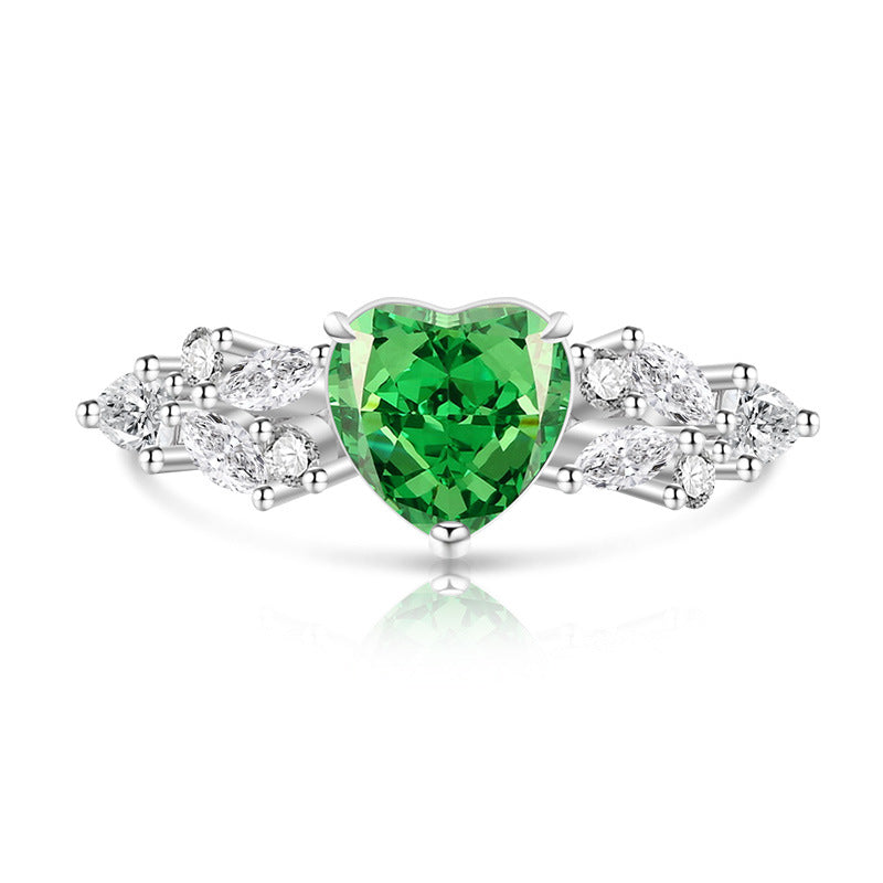 Love Heart-shaped Super Flash High Carbon Diamond Fashion Rings