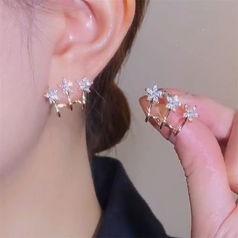 Super Flash Five-pointed Star Mori Style Earrings