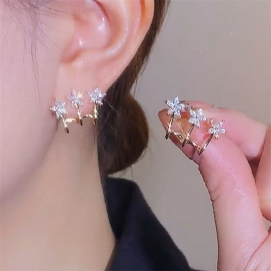 Super Flash Five-pointed Star Mori Style Earrings