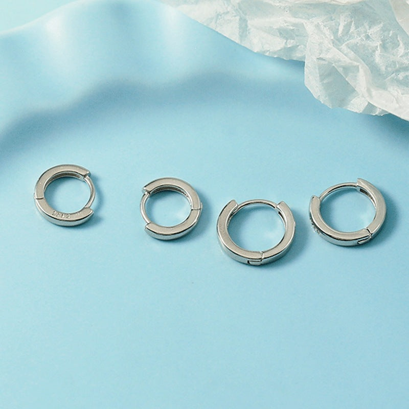 Korean Style Glossy Clip Plain Circle Simple Fashion Female Sleep Earrings