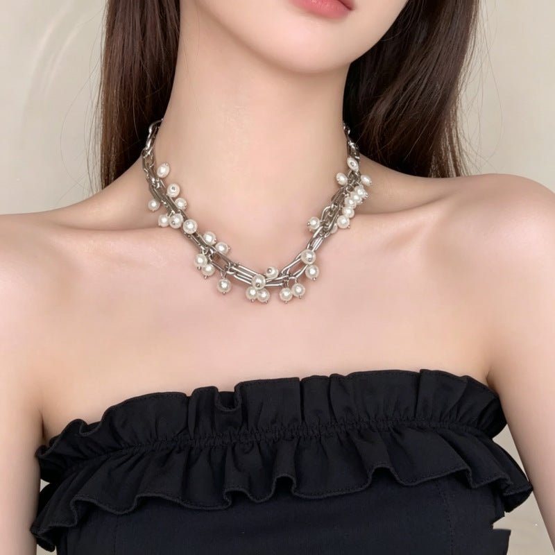 Women's Ball Beads Light Luxury French Retro Clavicle Chain Niche High Necklaces