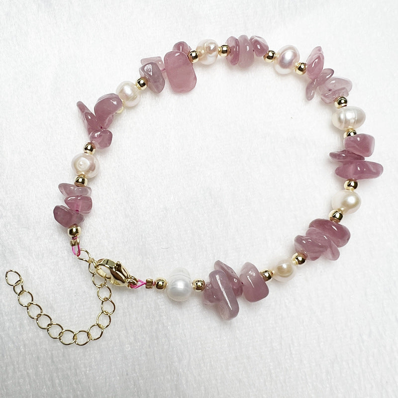 Freshwater Pearl With Crystal Gravel Live Broadcast Amethyst Bracelets
