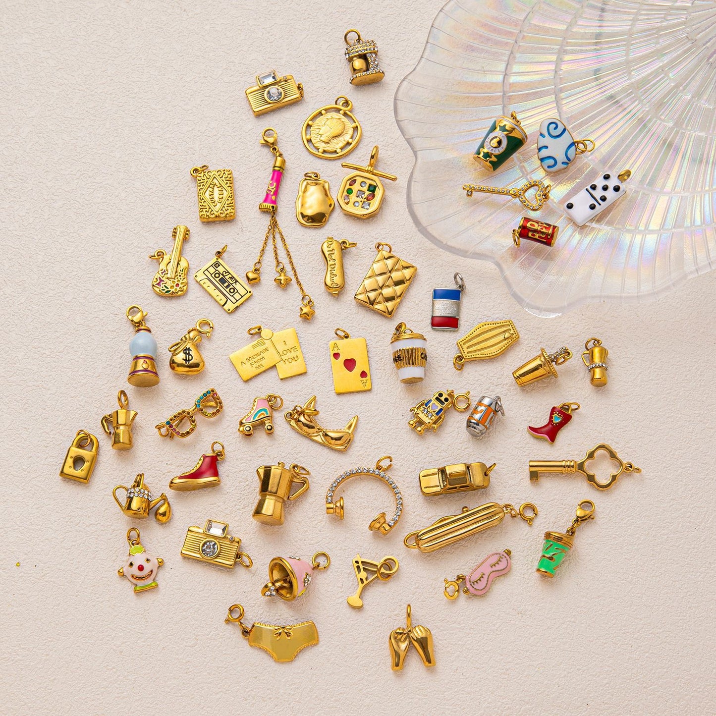 Key Tape Parts Furnace Vacuum Plating Gold Pendants