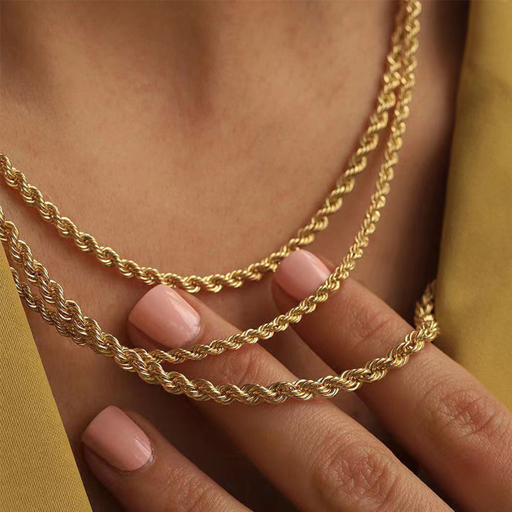 Hemp Flowers Chain Female Trendy Male Hip Hop Rap High-grade Necklace