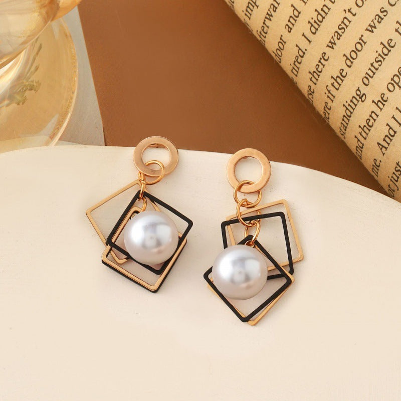 Korean Style Simple Vintage Pearl High-grade Ear Tassel Female Niche Earrings
