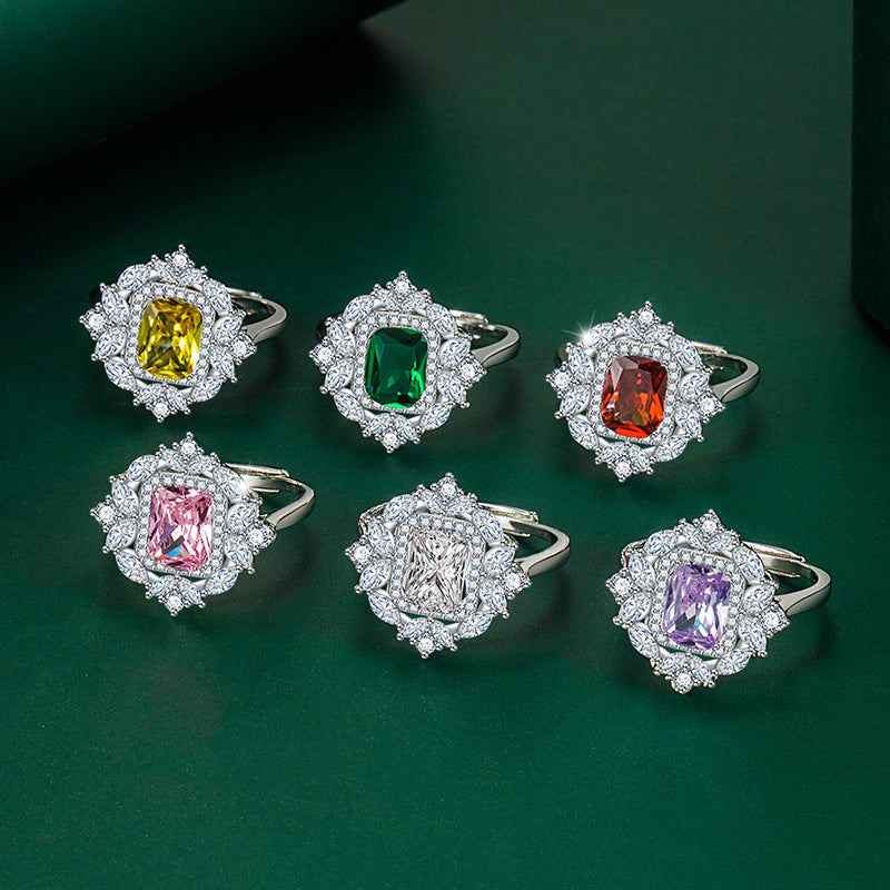 Women's Elegant Vintage Ruby Fashion Colored Gems Rings