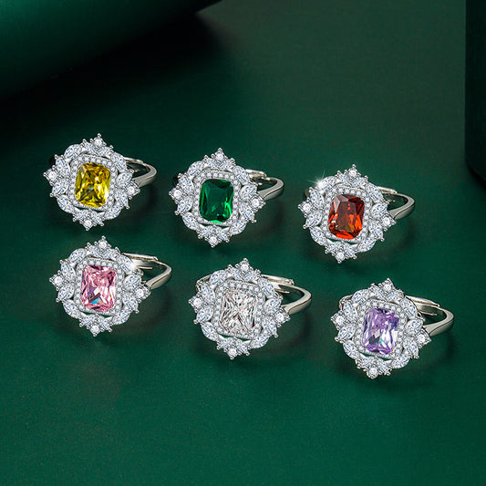 Women's Elegant Vintage Ruby Fashion Colored Gems Rings