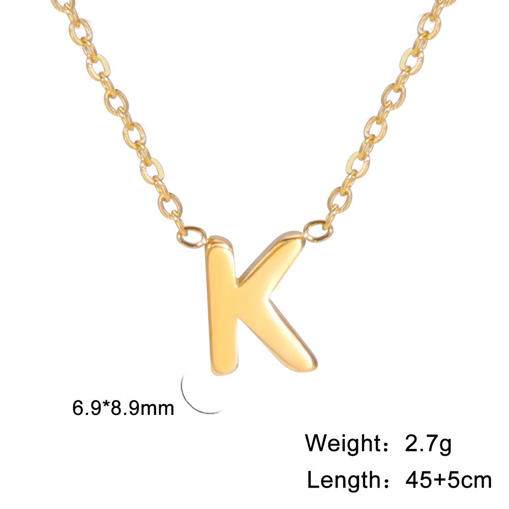 Cut Letter Titanium Steel Ornament Female Niche High Necklaces