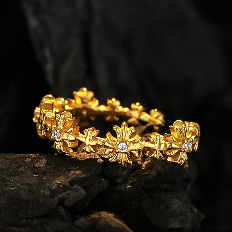 Korean Style Simple Compact Sterling Sier Starry Cold Wind Niche Rings
