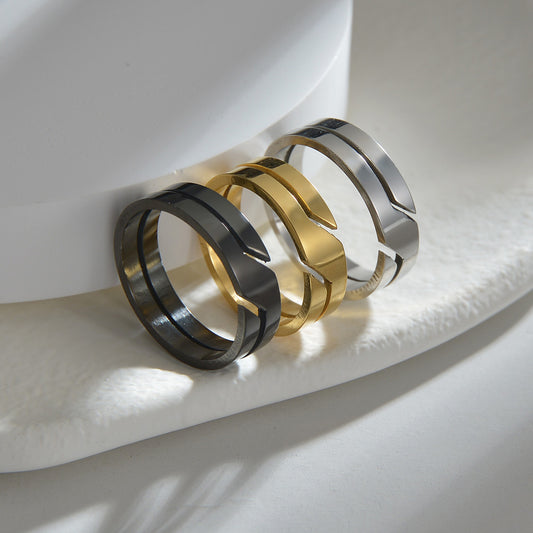 Beautiful Shaped Personality Cutting Niche Design Ring