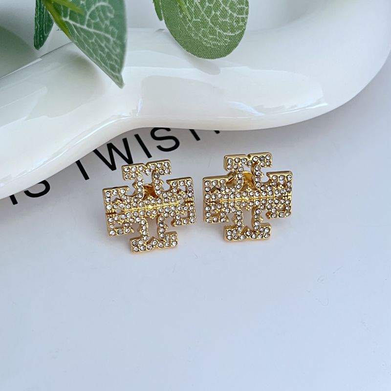 Women's Diamond Inlaid With English Letters Shape Exquisite Earrings