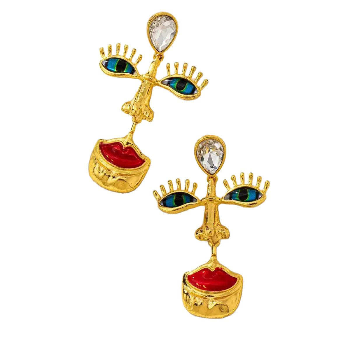 Red Lips Niche High-key Eardrop Personality Artistic Sense Light Luxury Earrings