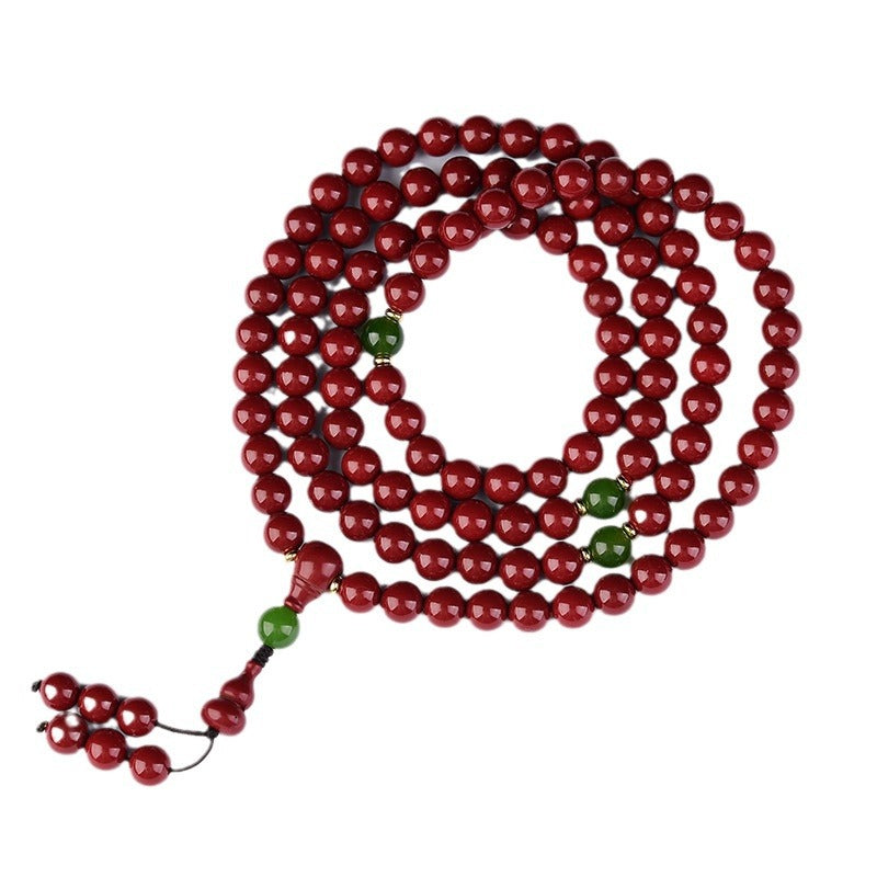 Purple Gold Sand Cinnabar Bead Low Bracelet