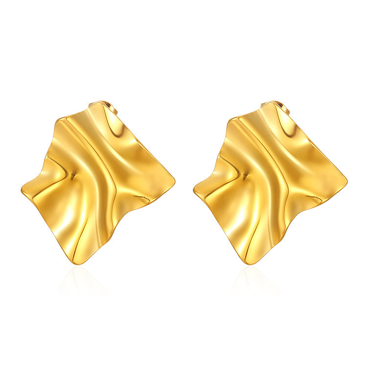 Steel Gold Plated Niche Ear Versatile Personality Earrings