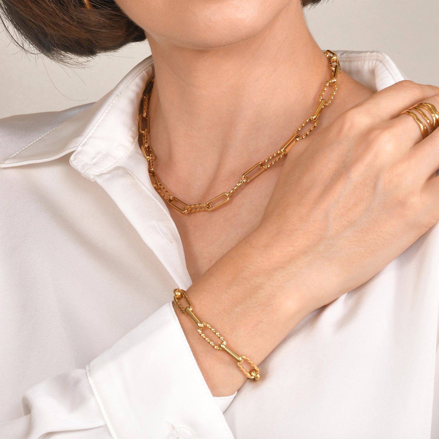 Thick Straps Affordable Luxury Style Personality Twisted Design Bracelet