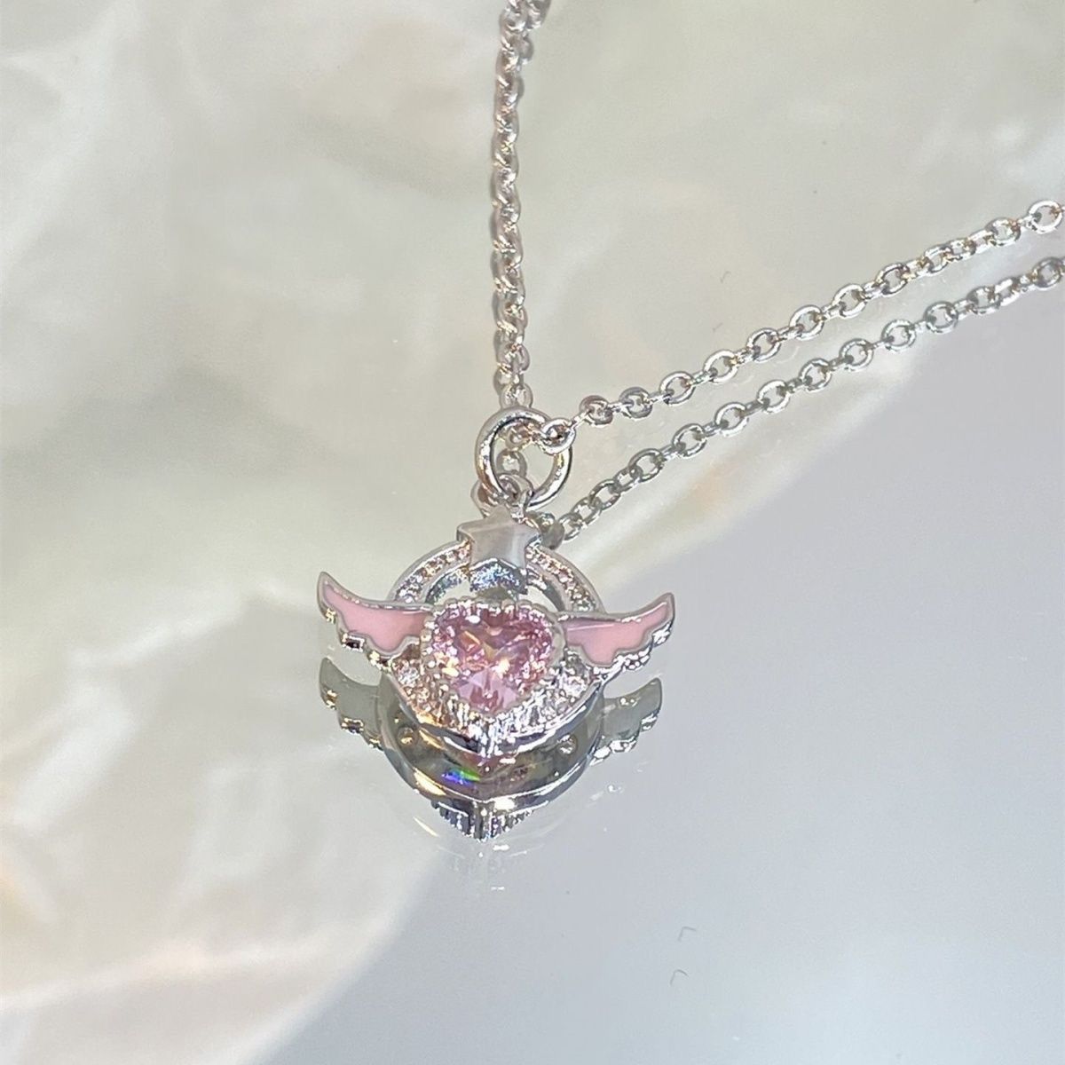 Korean Style Sweet Loving Heart Love Female Necklace
