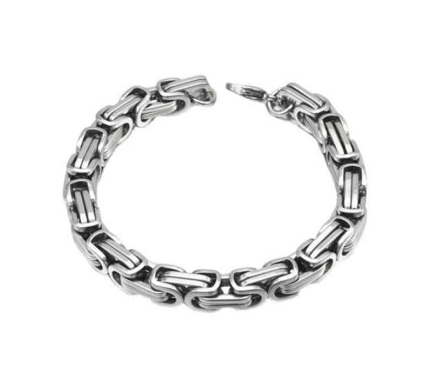 Men's Stainless Steel Square Byzantine Gold Fashion Bracelets